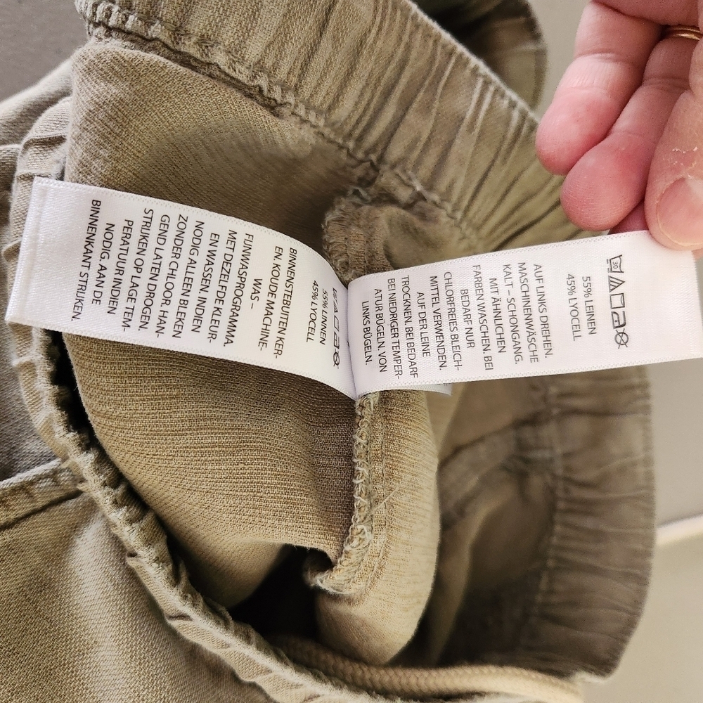 NWT Nicole Miller Pants Linen Lyocell Cargo Drawstring Sz XL - Picture 6 of 8